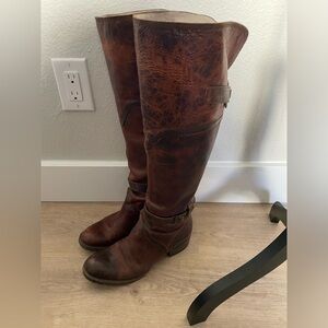 Freebird Quebec red over the knee boots.